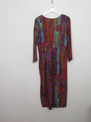 Vintage Colourful Printed Dress M/L