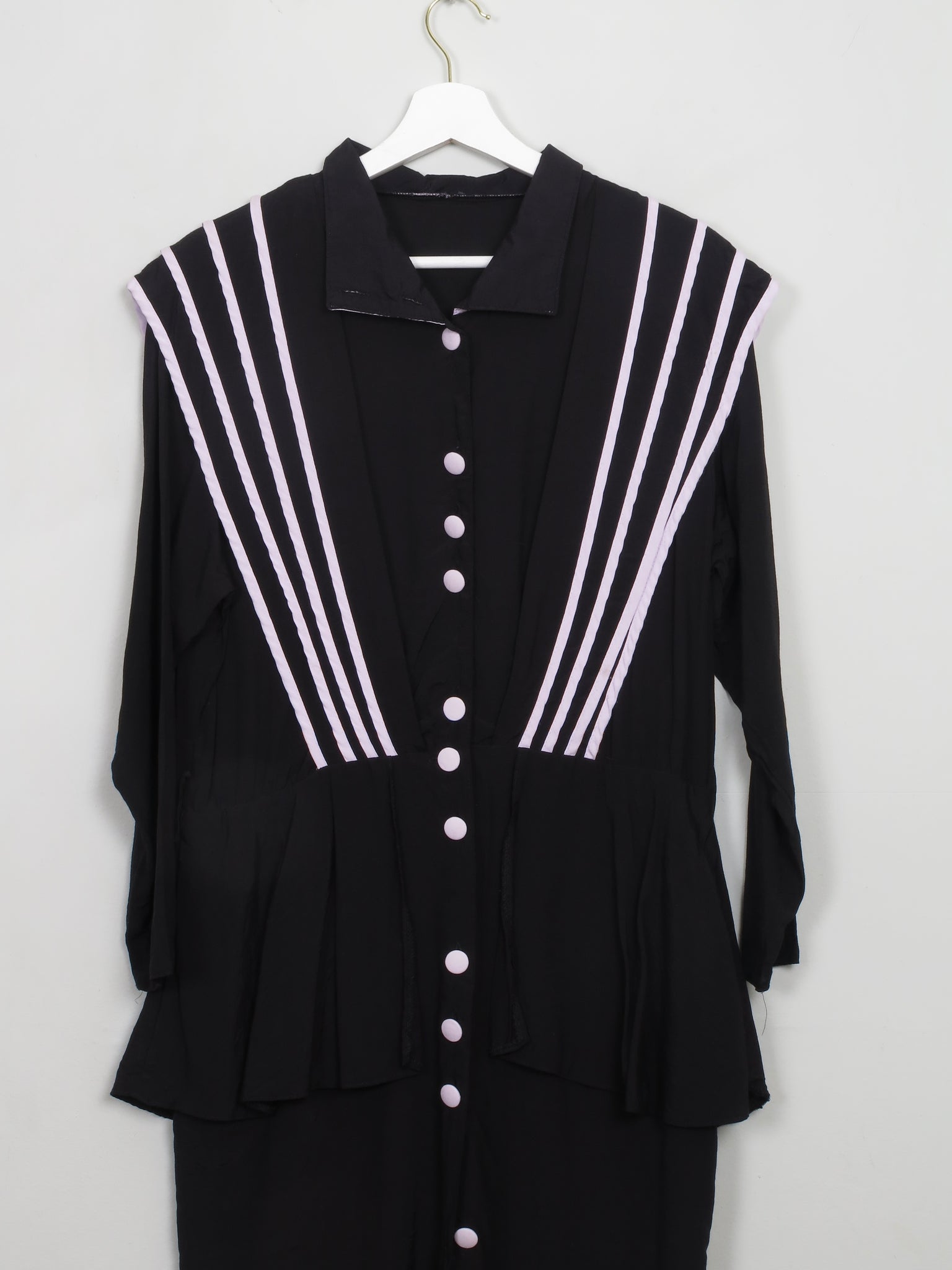 Vintage Black & Pink 1980s Dress S