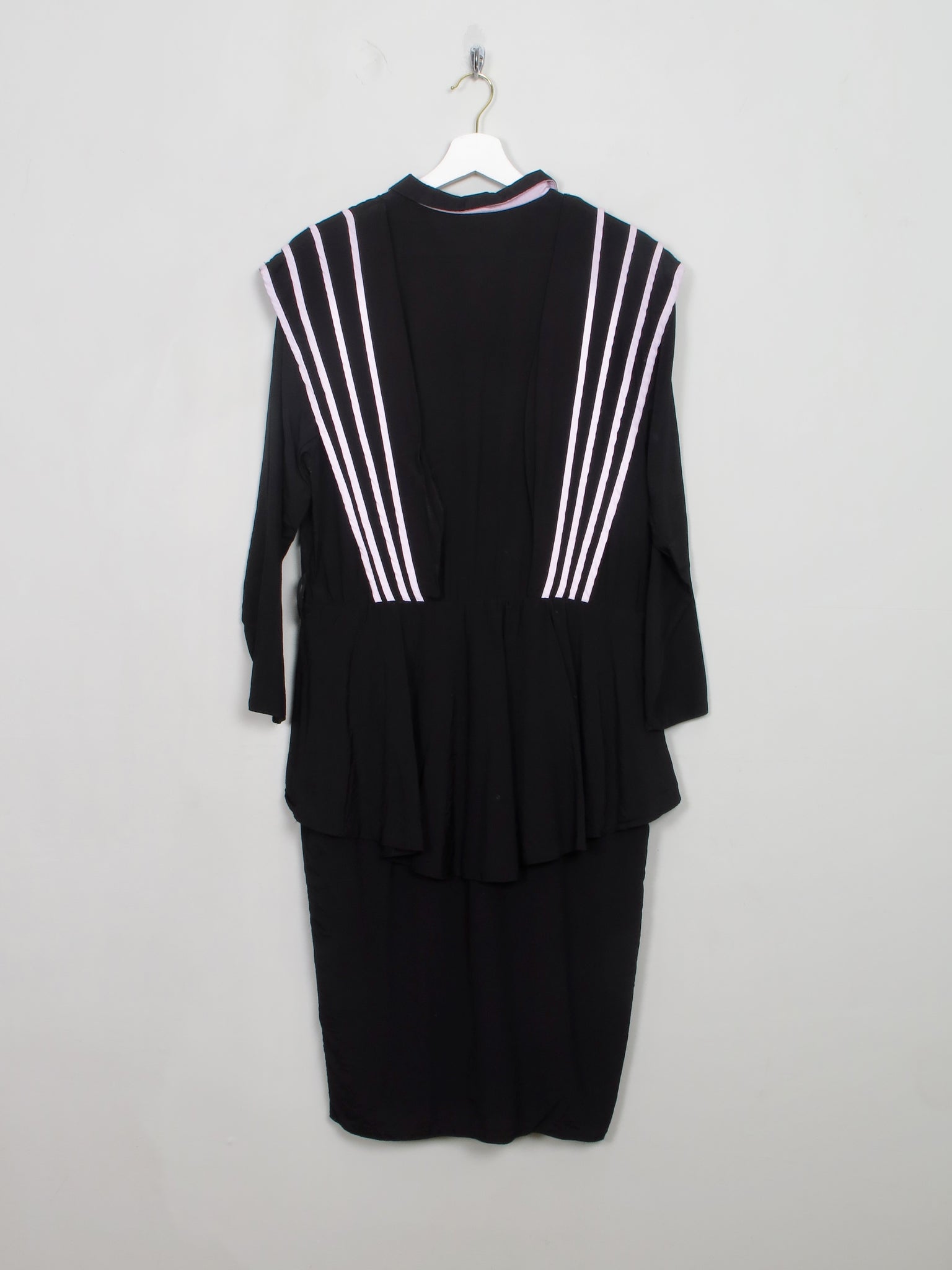 Vintage Black & Pink 1980s Dress S