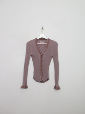 Vintage Taupe Ribbed Cardigan S/M