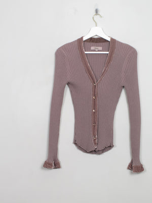 Vintage Taupe Ribbed Cardigan S/M