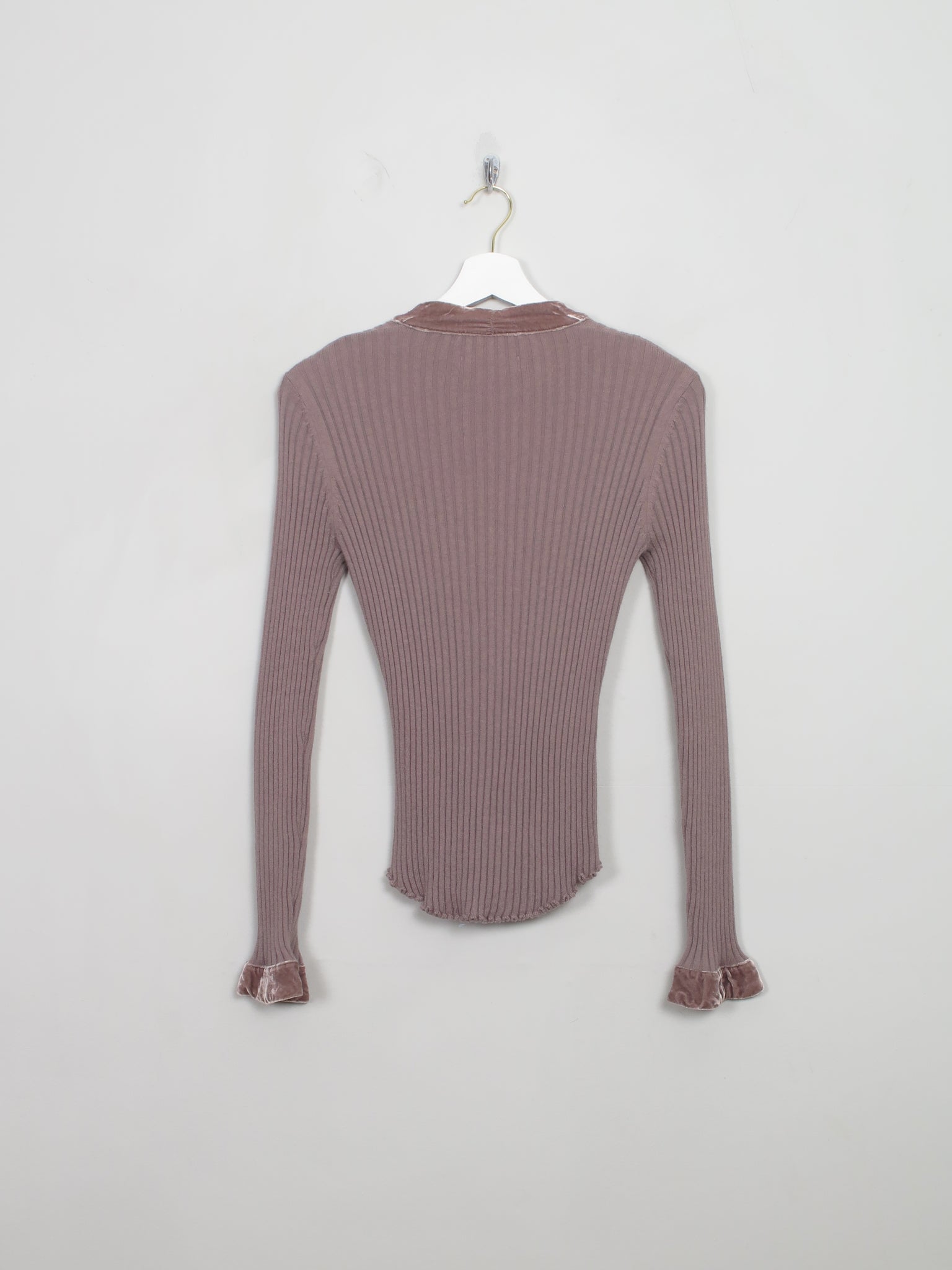 Vintage Taupe Ribbed Cardigan S/M