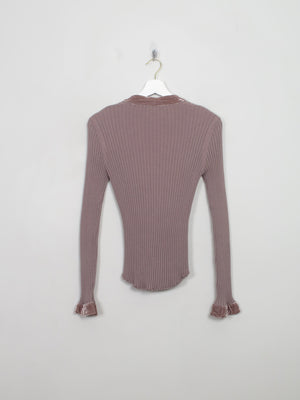 Vintage Taupe Ribbed Cardigan S/M