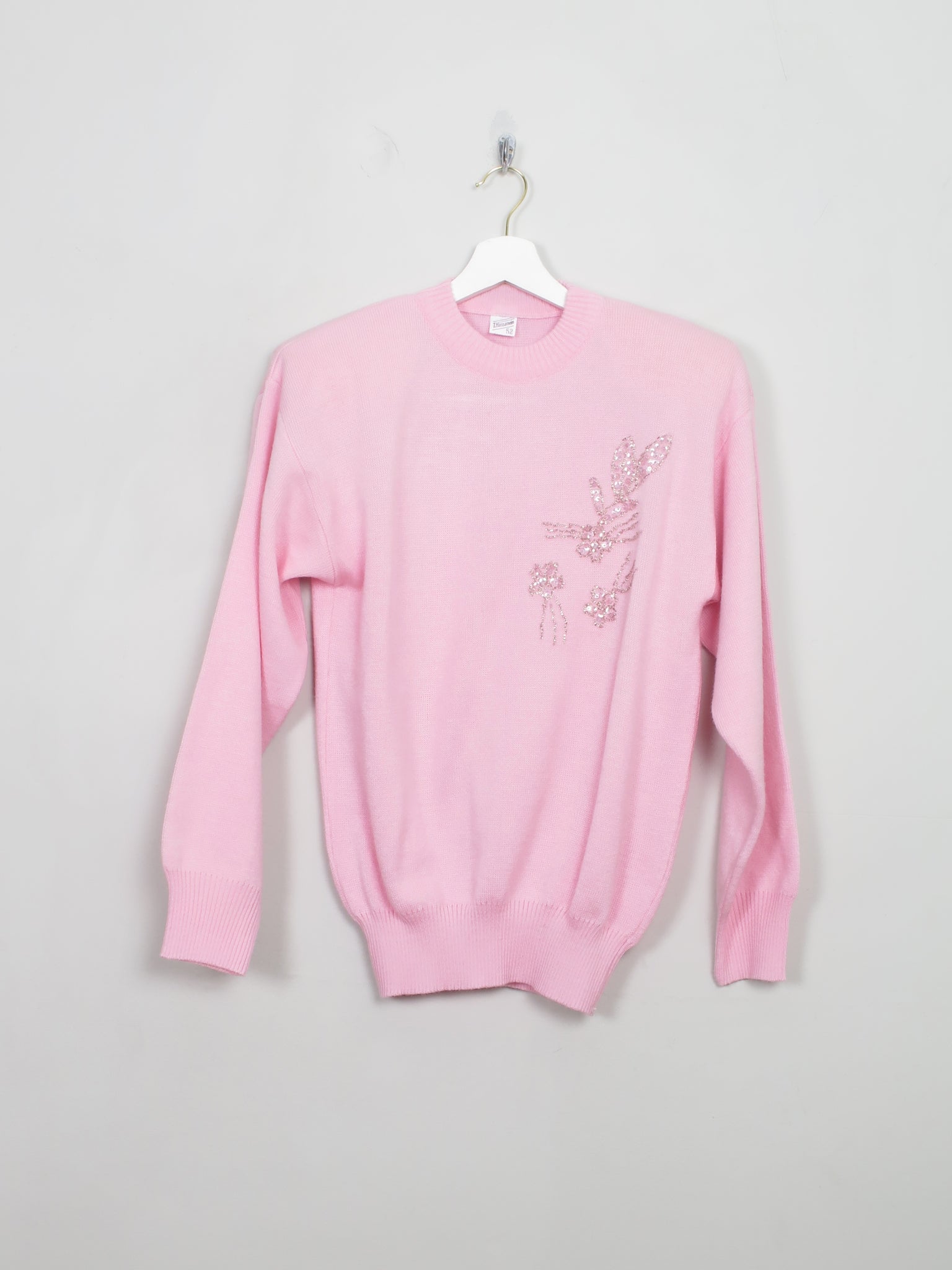 Vintage Women's Pink Jumper S/M