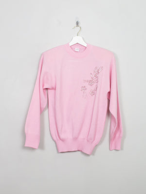 Vintage Women's Pink Jumper S/M