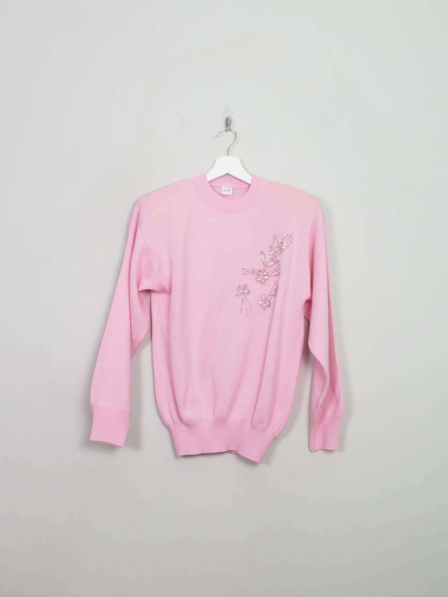 Vintage Women's Pink Jumper S/M
