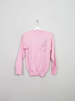 Vintage Women's Pink Jumper S/M
