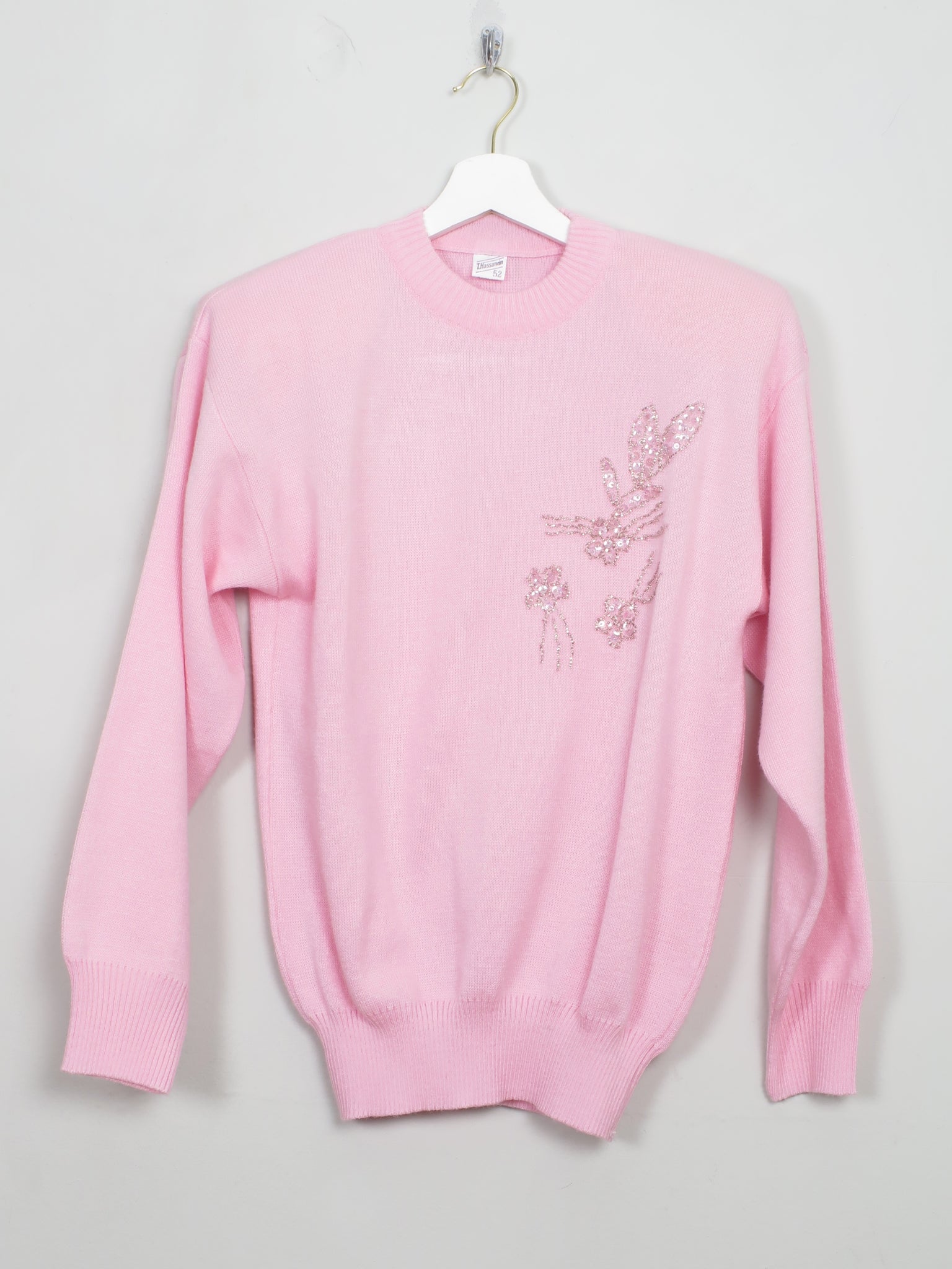 Vintage Women's Pink Jumper S/M