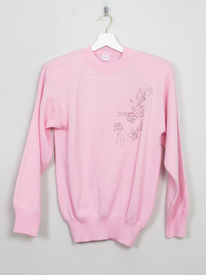 Vintage Women's Pink Jumper S/M