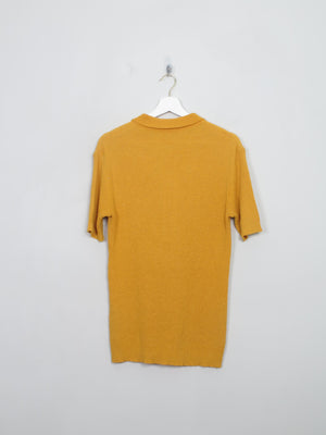 Men's Vintage Mustard Yellow Ribbed Polo Top M/L