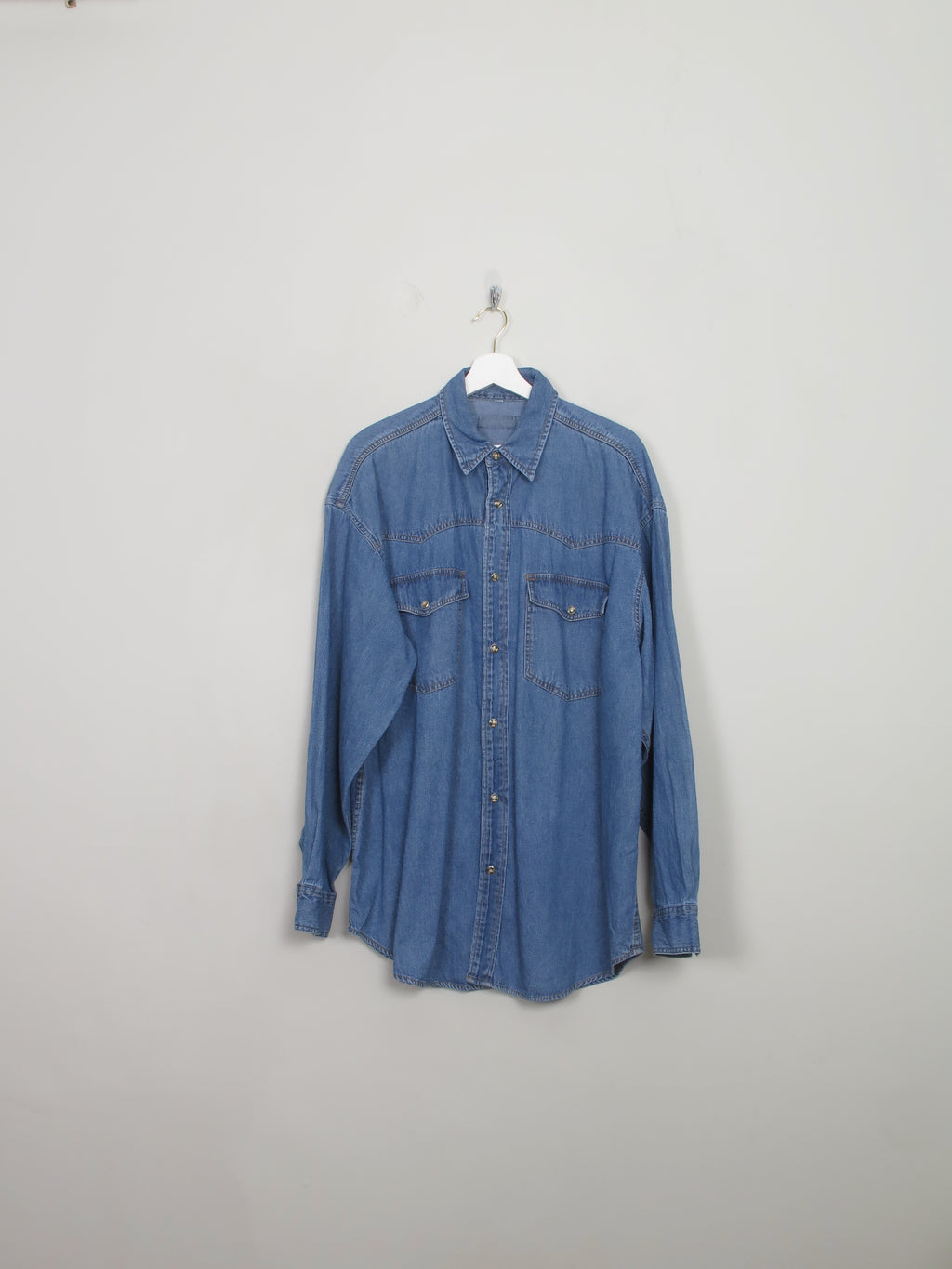 Men's Vintage Blue Denim Shirt XL