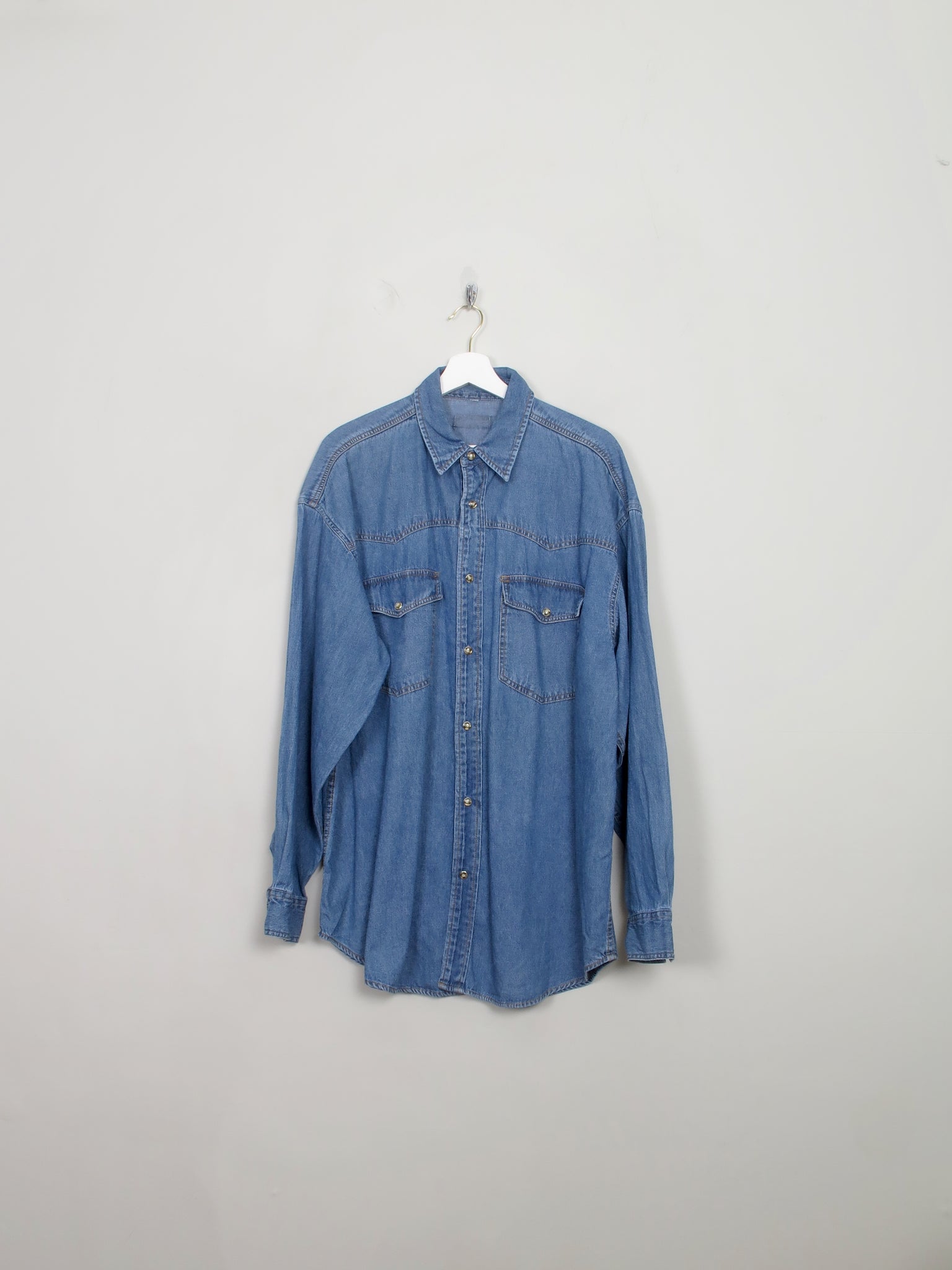 Men's Vintage Blue Denim Shirt XL