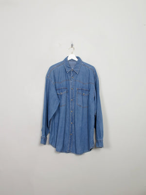 Men's Vintage Blue Denim Shirt XL