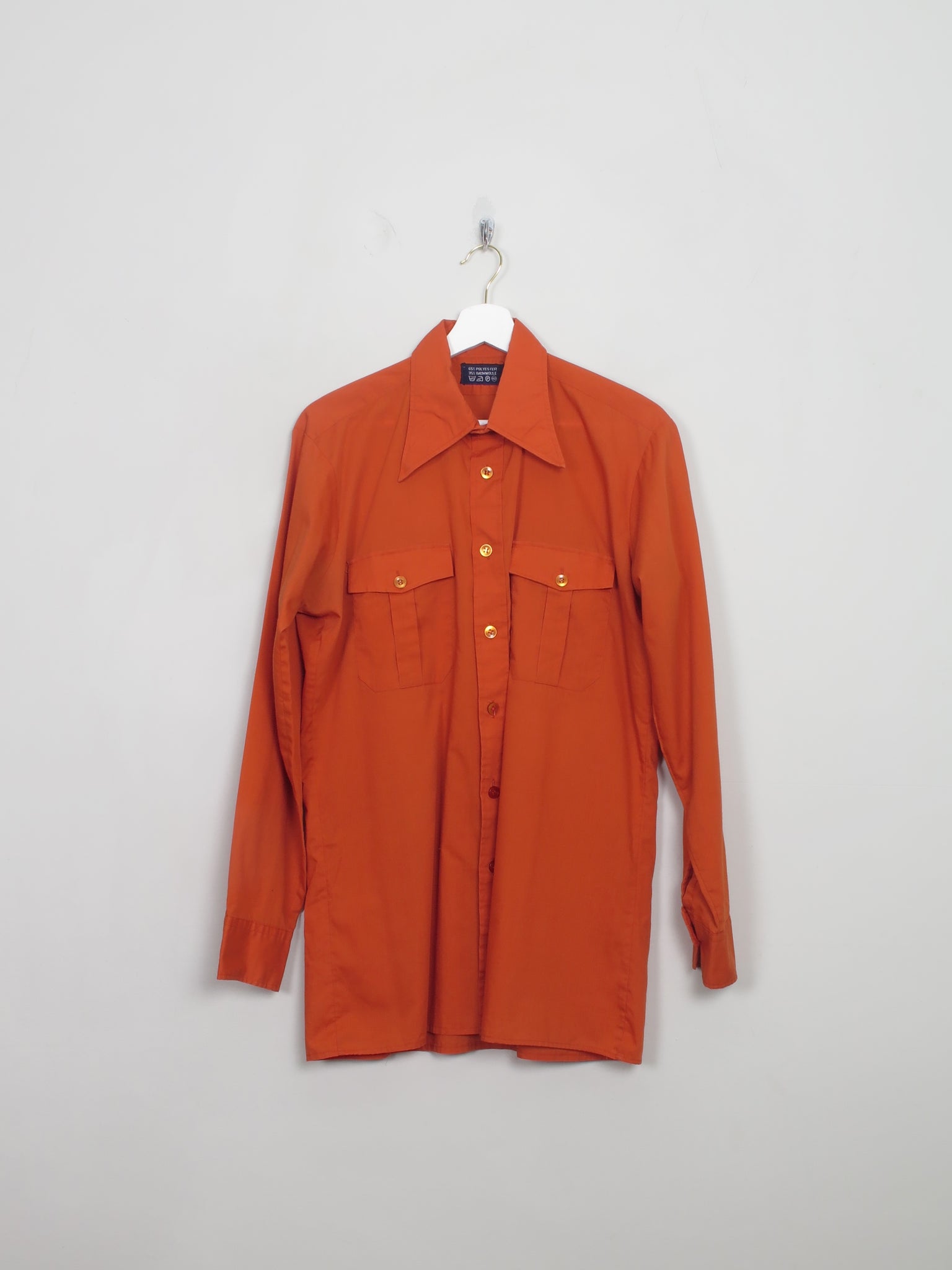 Men's Vintage Orange 70s Shirt M