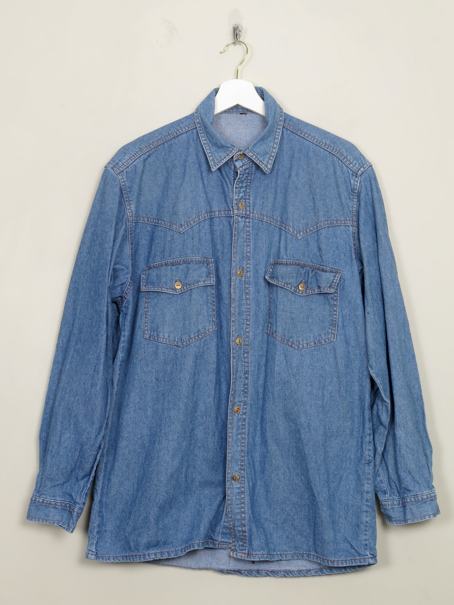 Vintage Men's Denim Shirt L