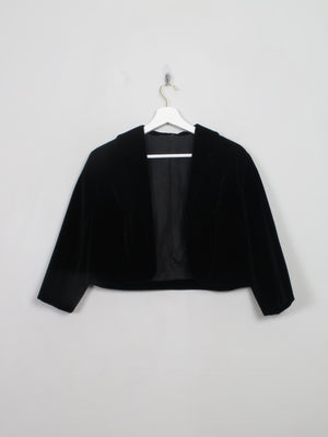Women's Vintage Black Velvet Bolero Jacket S