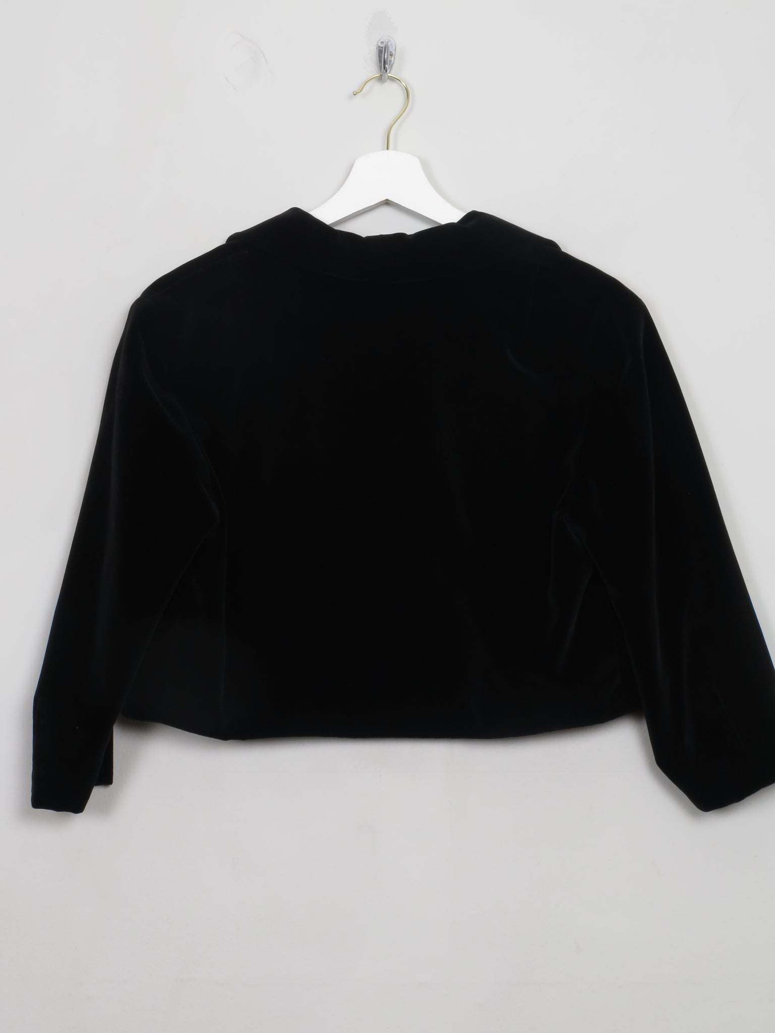 Women's Vintage Black Velvet Bolero Jacket S