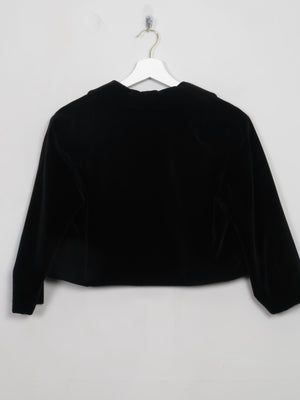Women's Vintage Black Velvet Bolero Jacket S