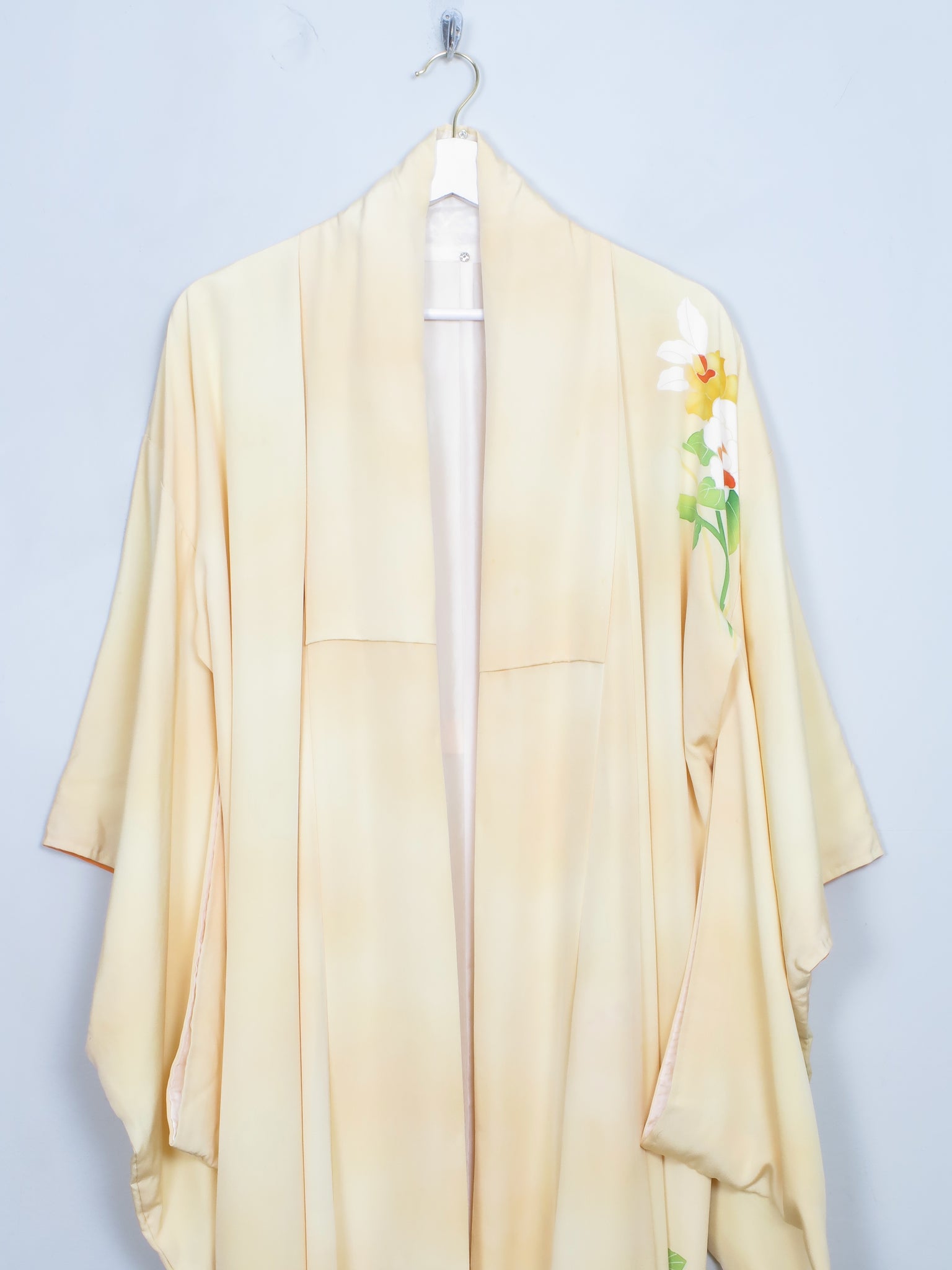Women's Vintage Yellow Silk Kimono S/M