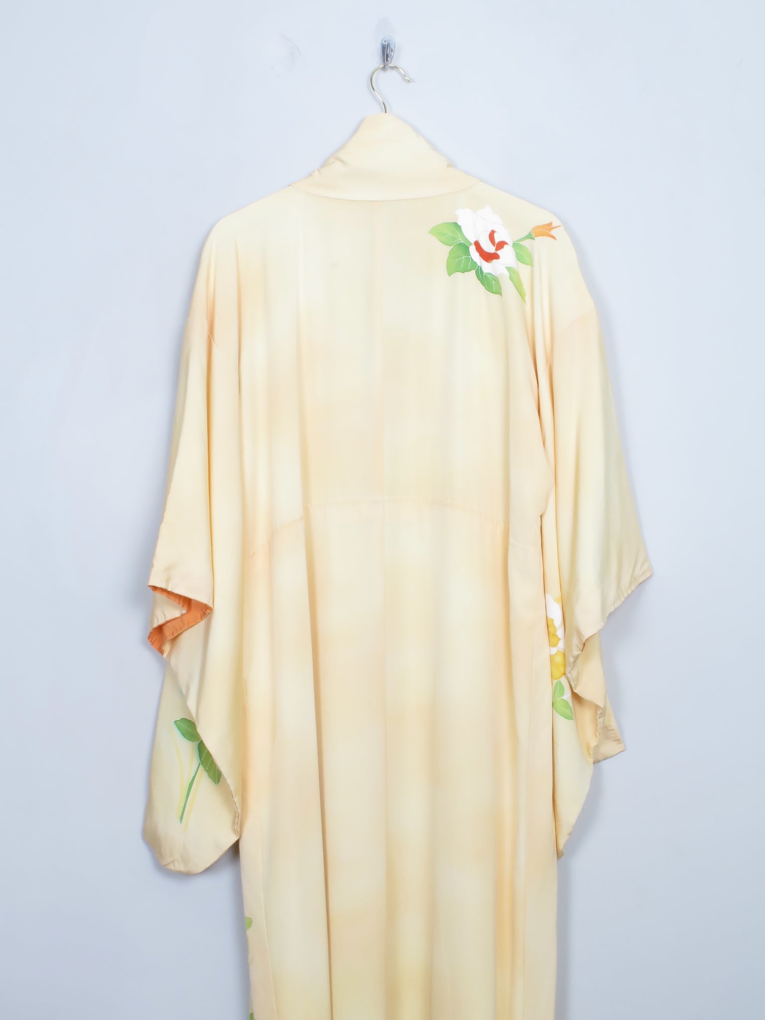 Women's Vintage Yellow Silk Kimono S/M