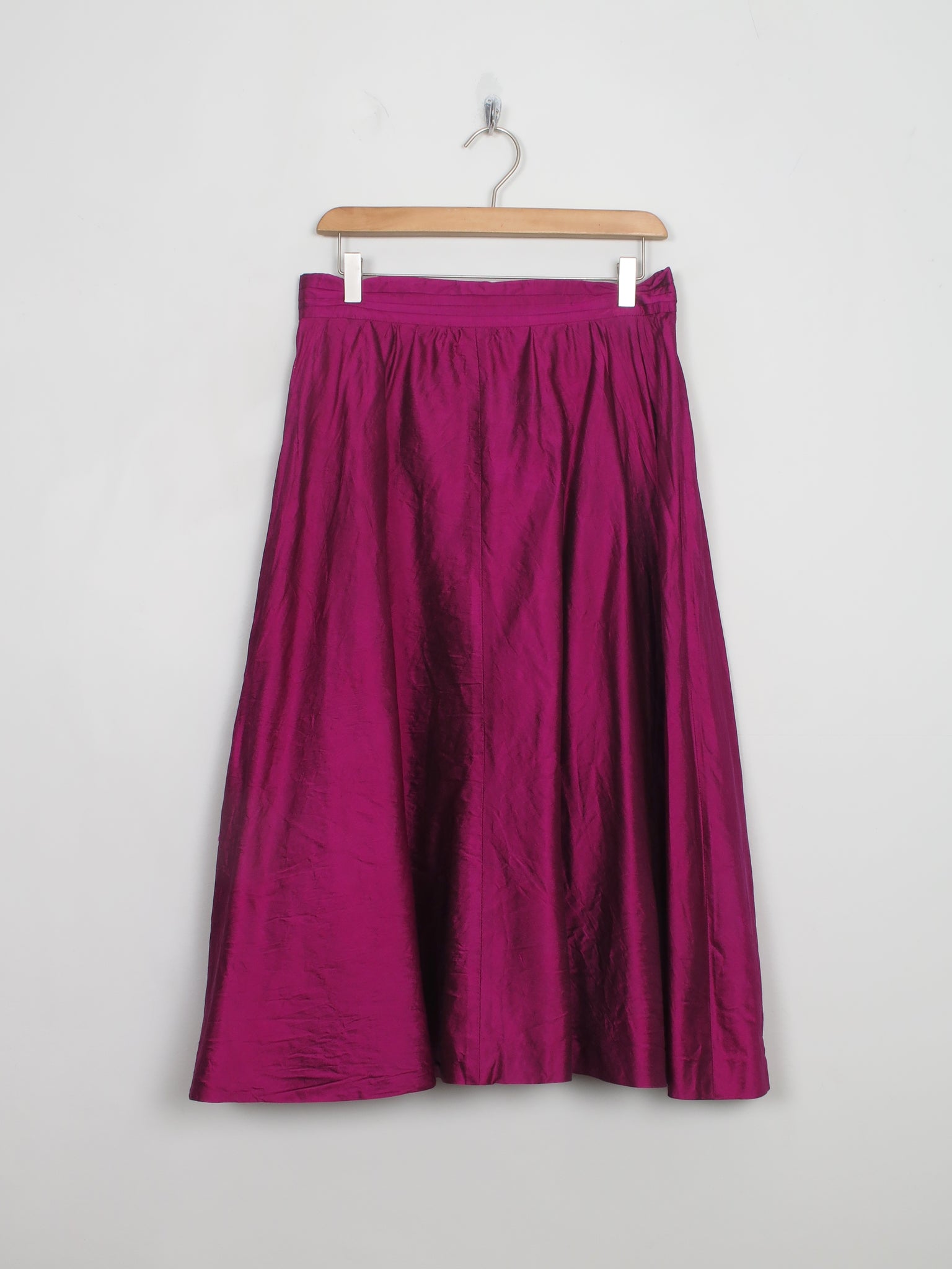 Vintage Purple Silk Flared Skirt 30"