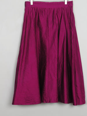 Vintage Purple Silk Flared Skirt 30"