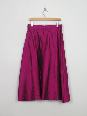 Vintage Purple Silk Flared Skirt 30"