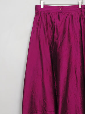 Vintage Purple Silk Flared Skirt 30"
