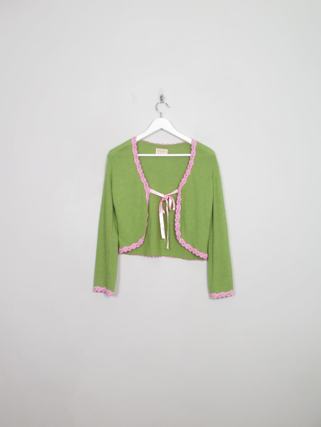 Women's Vintage Green Avoca Balero Style Cardigan S