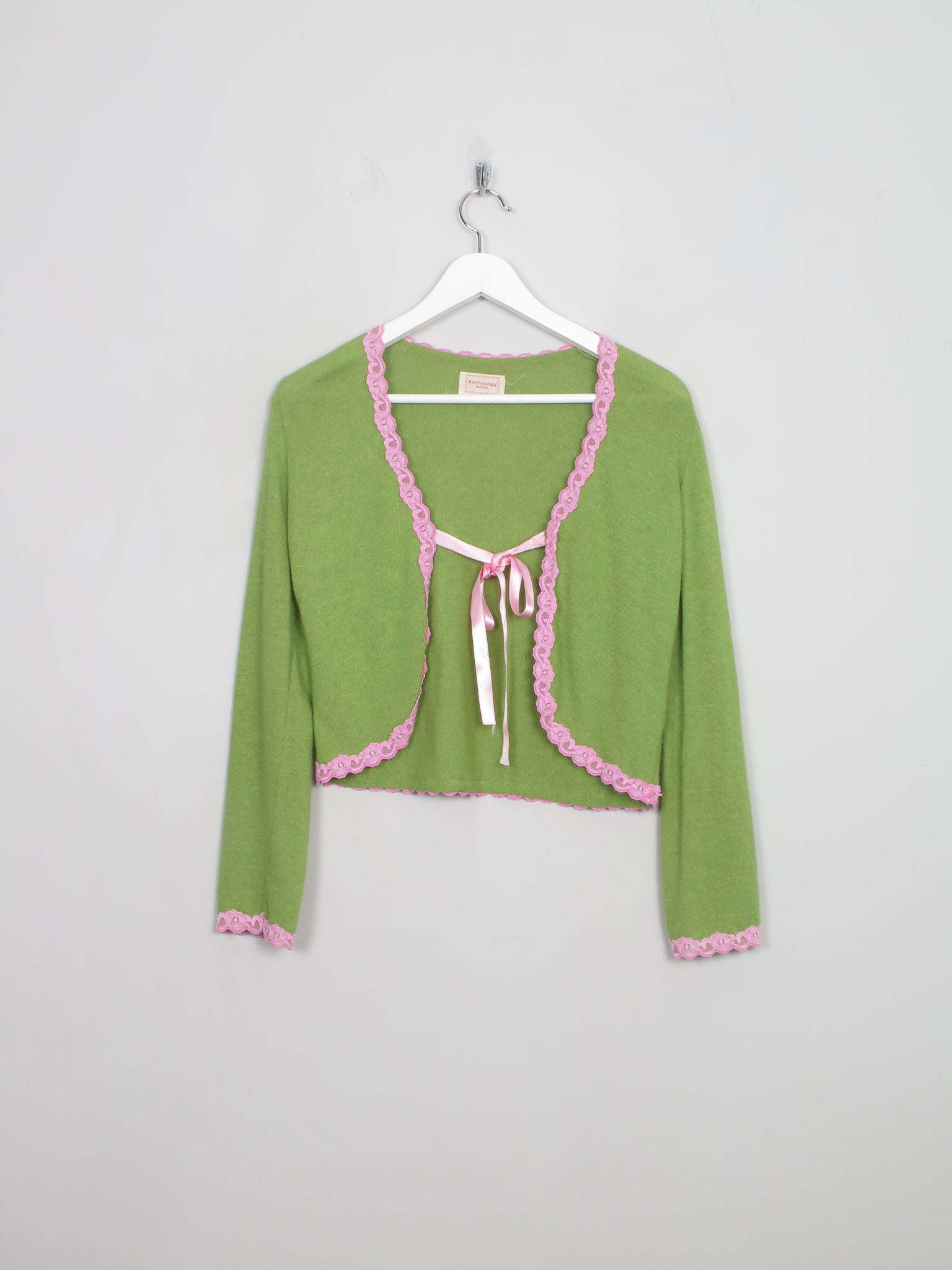 Women's Vintage Green Avoca Balero Style Cardigan S