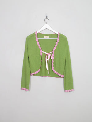 Women's Vintage Green Avoca Balero Style Cardigan S