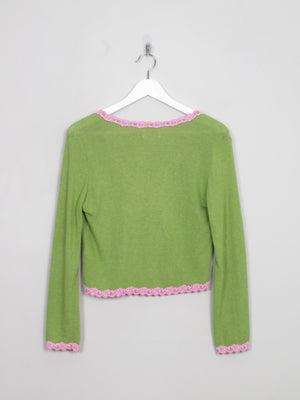 Women's Vintage Green Avoca Balero Style Cardigan S