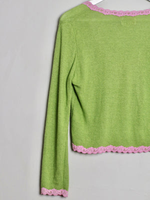 Women's Vintage Green Avoca Balero Style Cardigan S