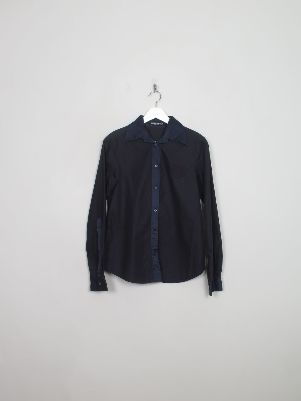 Vintage Navy Dolce & Gabbana Blouse With Colar S
