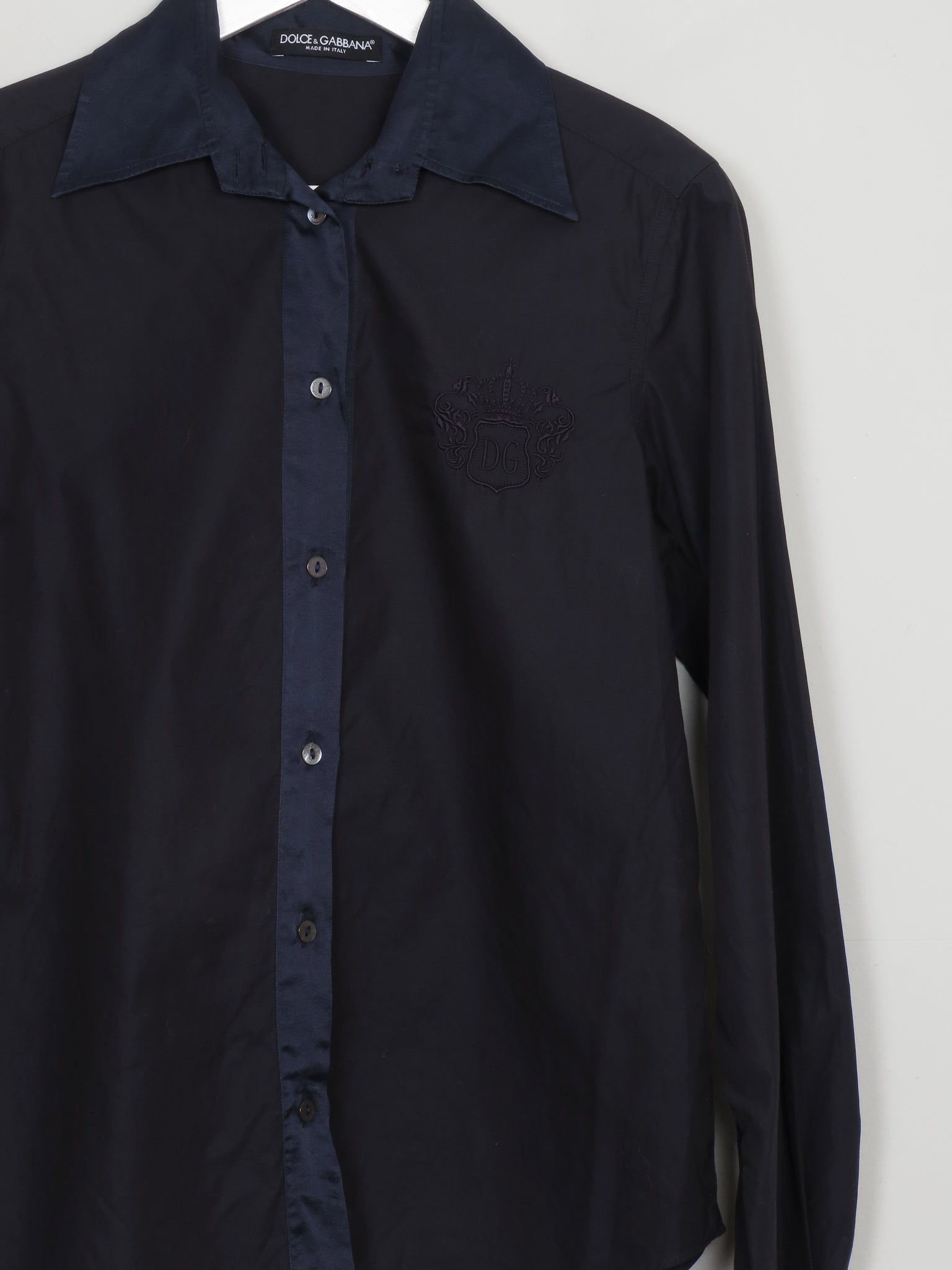Vintage Navy Dolce & Gabbana Blouse With Colar S