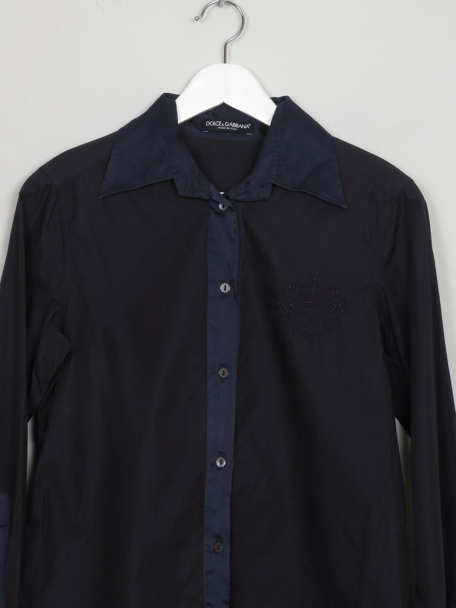 Vintage Navy Dolce & Gabbana Blouse With Colar S