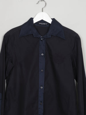 Vintage Navy Dolce & Gabbana Blouse With Colar S