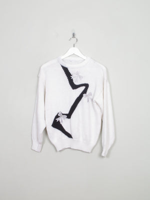 Women's Vintage White 80s Jumper S