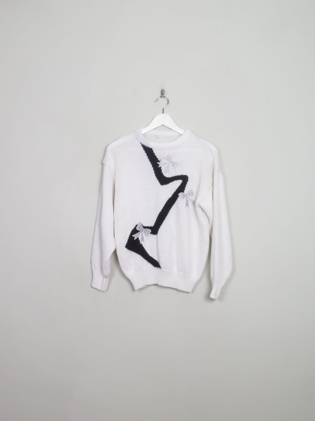 Women's Vintage White 80s Jumper S
