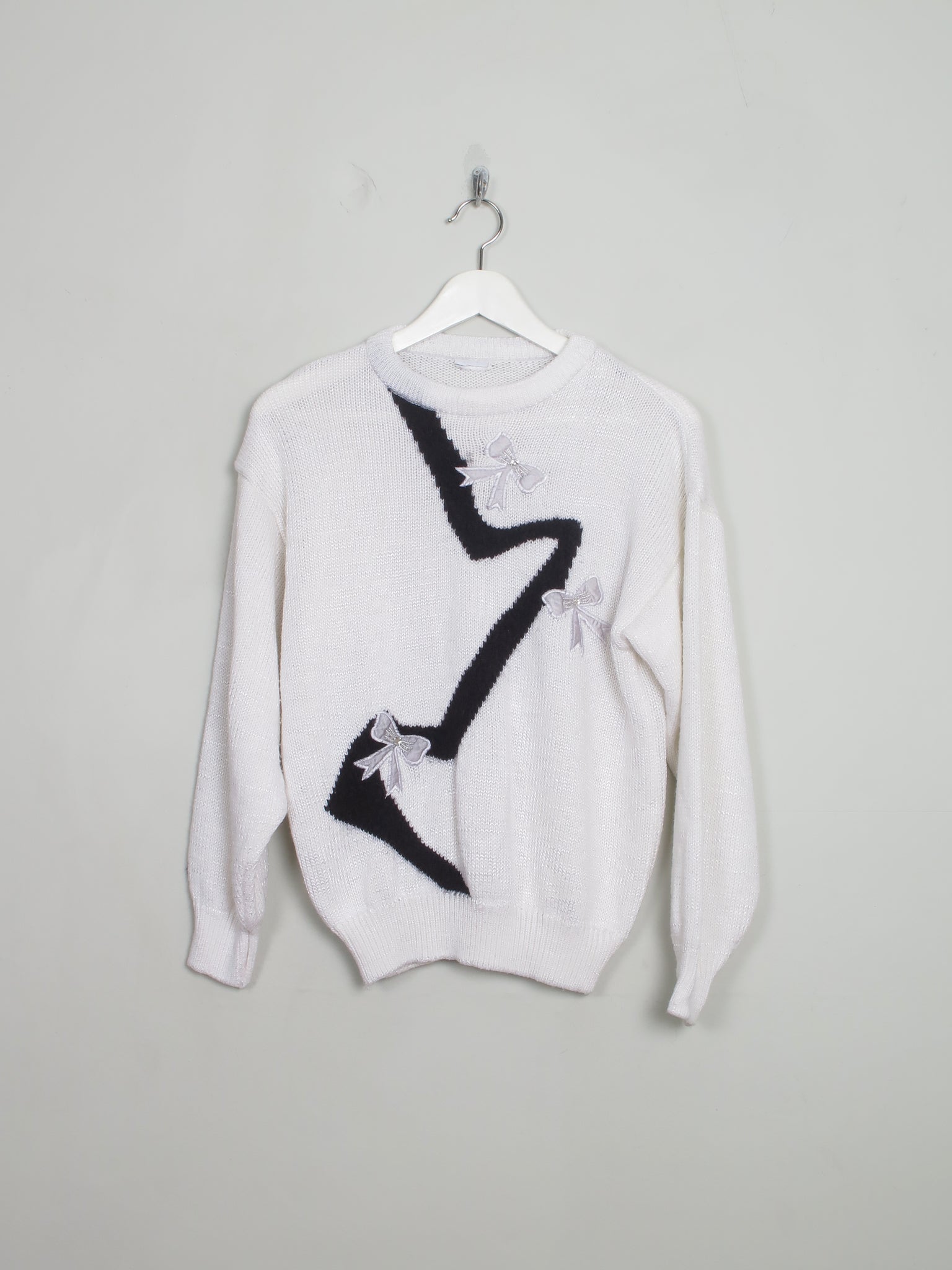 Women's Vintage White 80s Jumper S