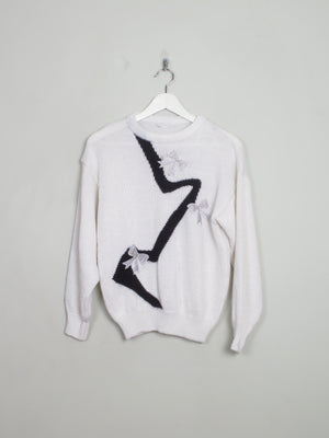 Women's Vintage White 80s Jumper S