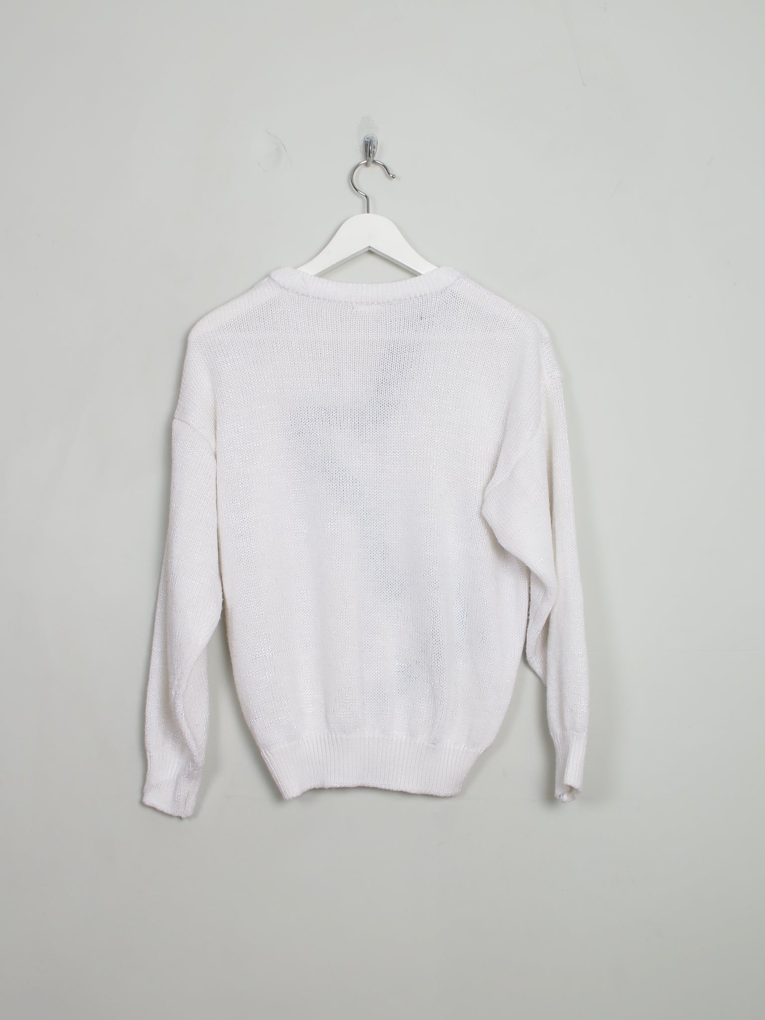Women's Vintage White 80s Jumper S