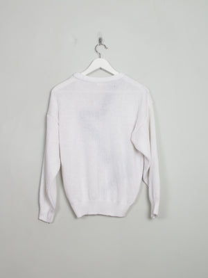 Women's Vintage White 80s Jumper S