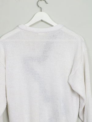 Women's Vintage White 80s Jumper S