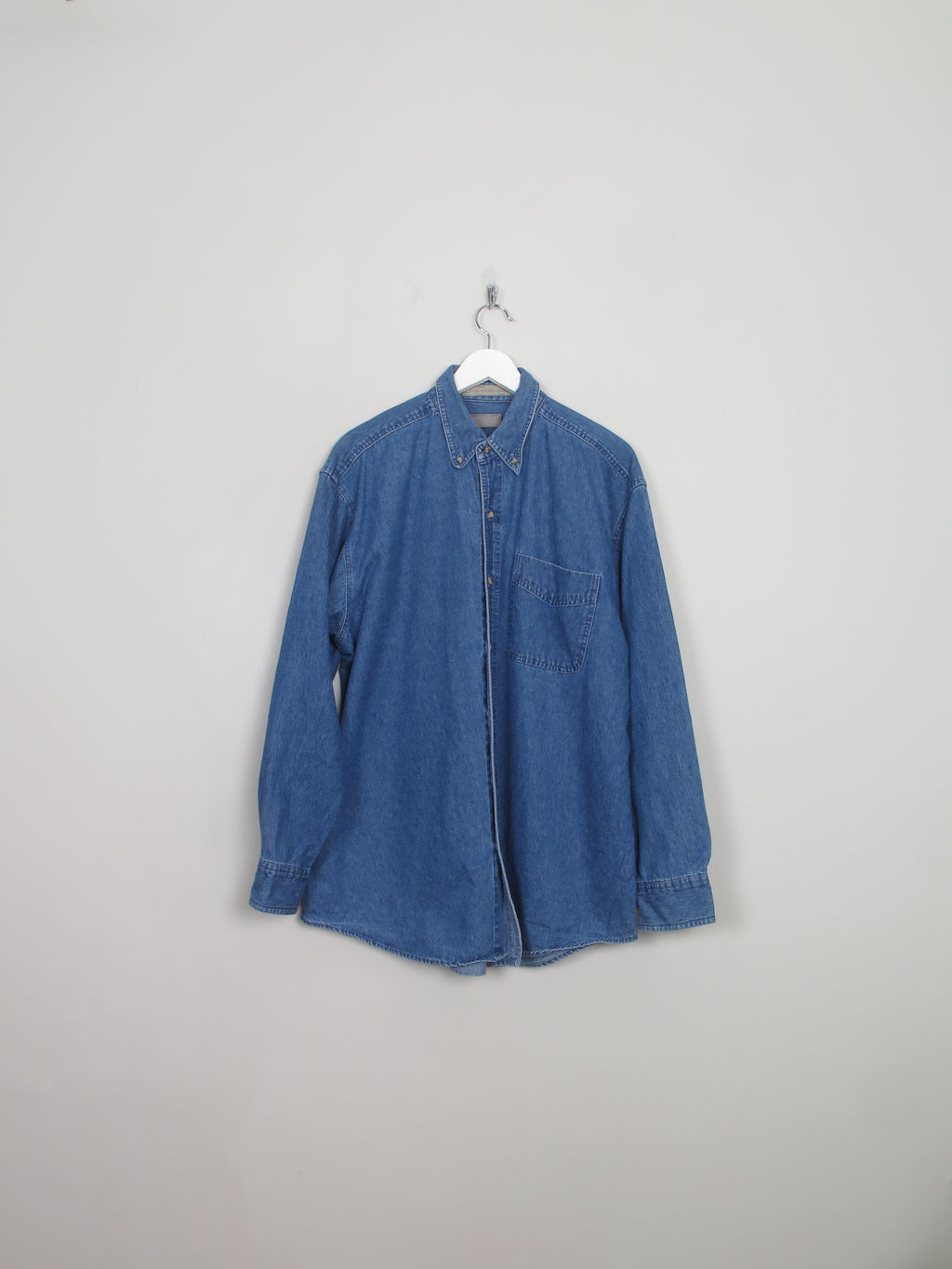 Men's Vintage Blue Denim Shirt XL