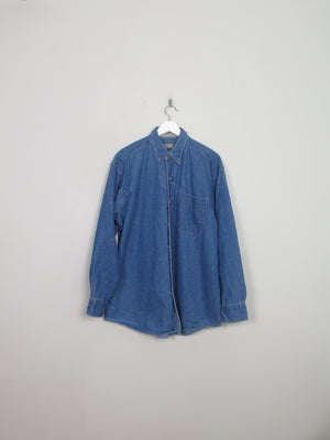 Men's Vintage Blue Denim Shirt XL