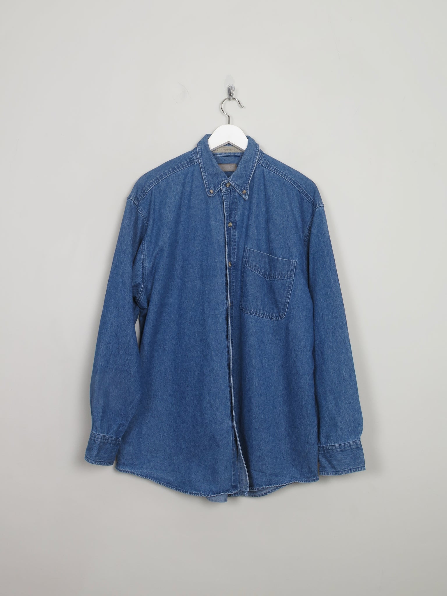 Men's Vintage Blue Denim Shirt XL