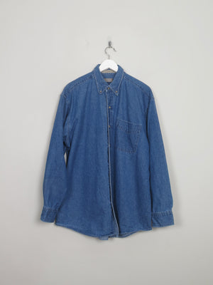Men's Vintage Blue Denim Shirt XL