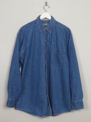Men's Vintage Blue Denim Shirt XL