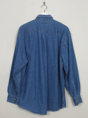 Men's Vintage Blue Denim Shirt XL